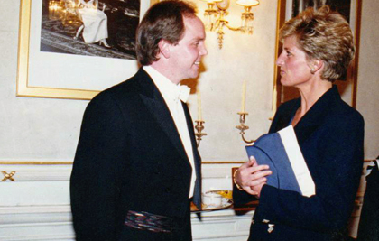 Anthony Michaels-Moore and Princess Diana at the Royal Opera House in London, 1994